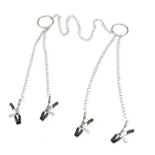 Multi‑Style Steel Nipple Clamps with Chain BDSM Intimate Role‑Play Clips Game Accessory for Adult Women