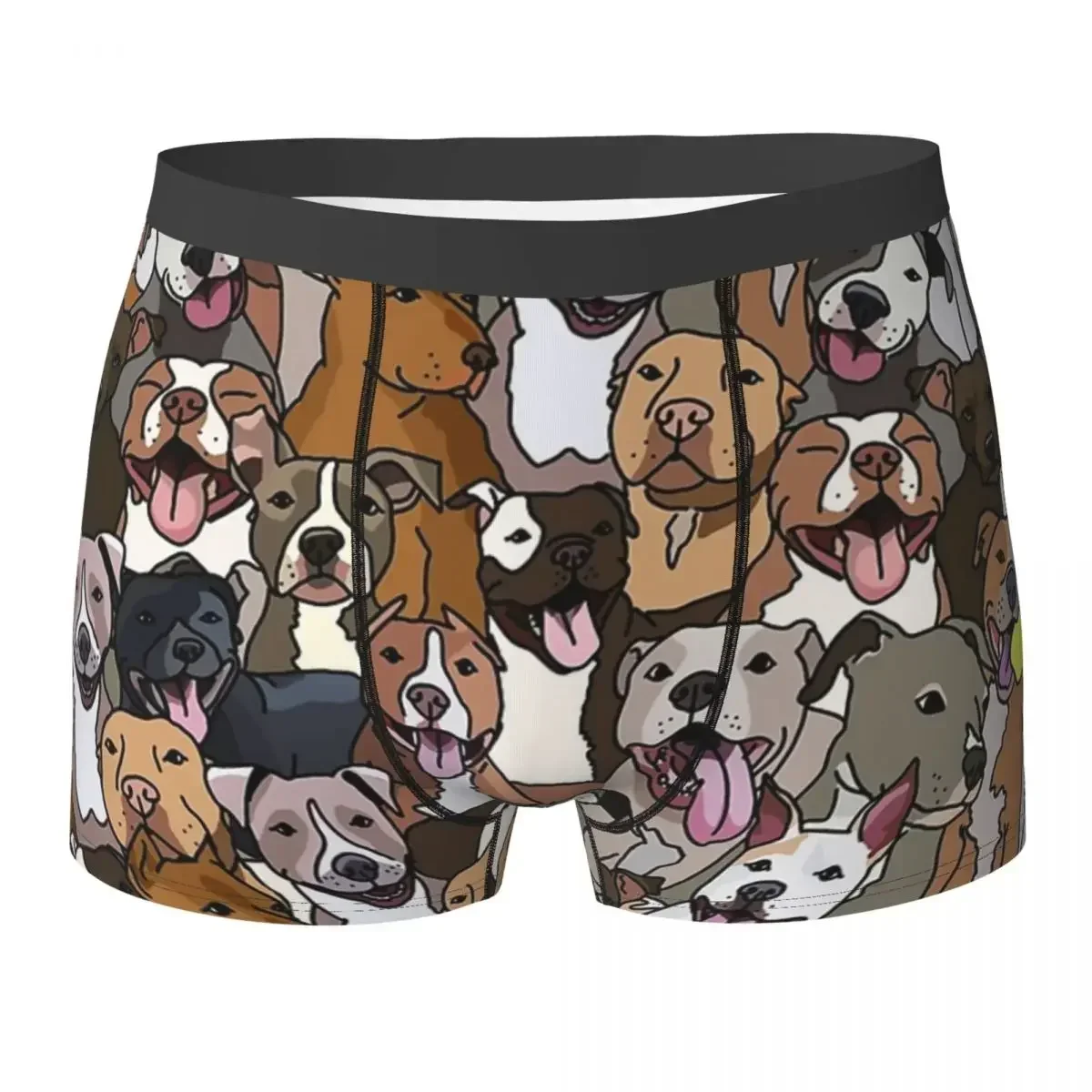 

Трусы-боксеры, шорты с рисунком собаки Pitbull, трусики All The Mutts, мужское дышащее нижнее белье для мужчин, подарки бойфренду