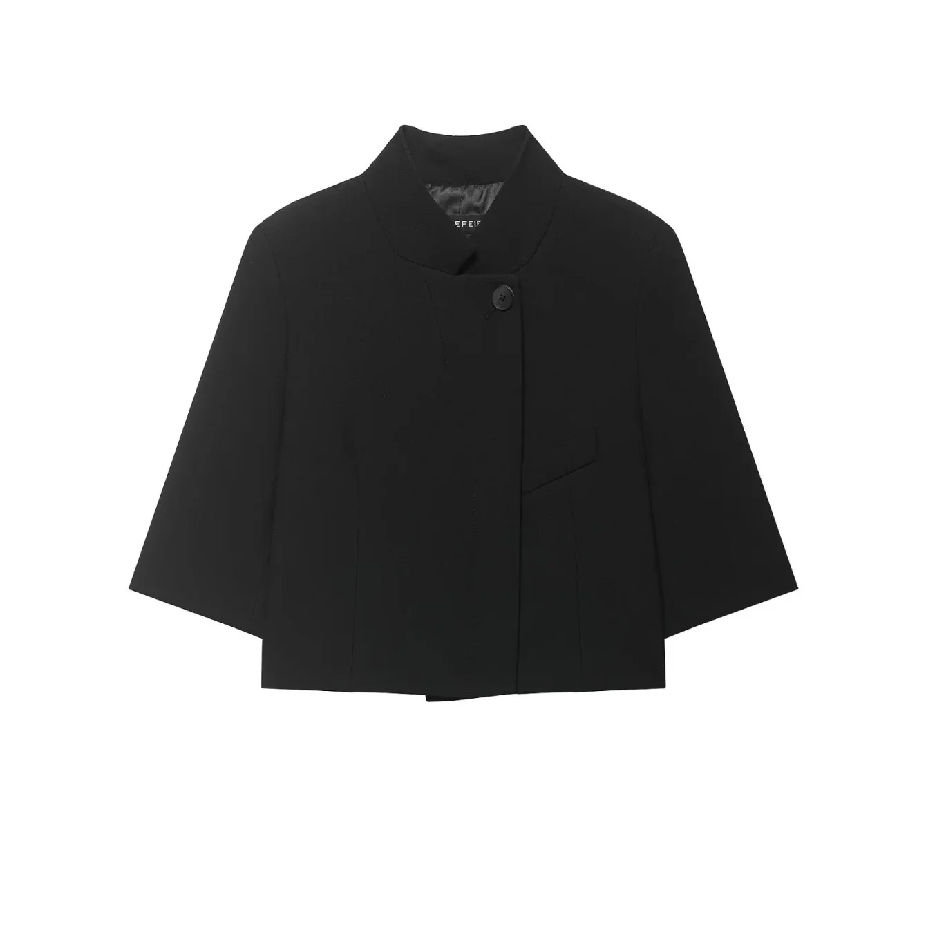 Dames Cropped Zwarte Blazer Lente Nieuwe Vrouwelijke Jassen Single-Breasted Mouwtops Dame Schoudervullingen Straat Bovenkleding Jas