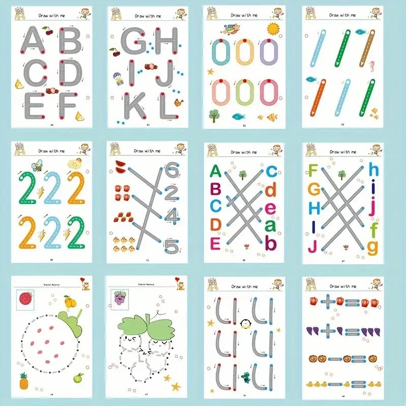 Reusable Magical Tracing Drawing Workbook for Kids Pen Control Training Drawing Practice Copybook Early Education Stationery