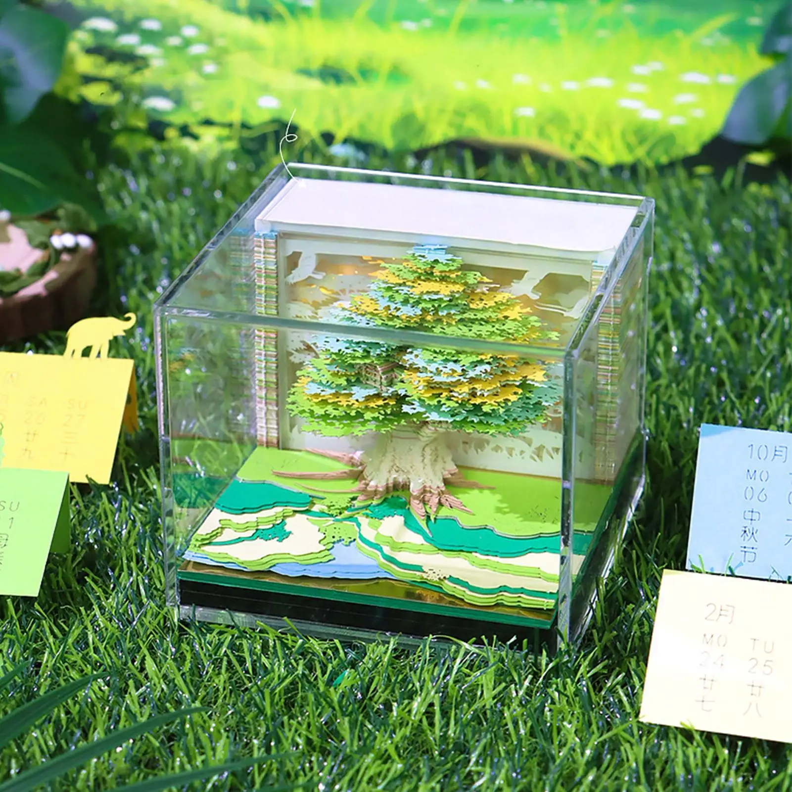 Timepiece Calendar 2026 3D Tear Away Calendar Tree House River Design Tear Away Notepad For Home Workout School Commute Holiday