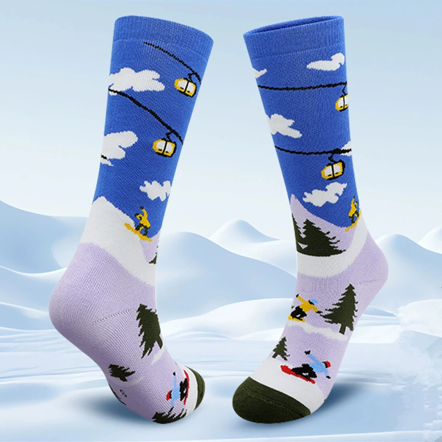 

Детские зимние теплые лыжные носки для мальчиков и девочек, утепленные эластичные удобные спортивные чулки для катания на сноуборде, катания на коньках на открытом воздухе