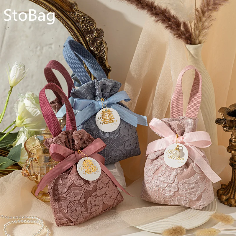LBSISI-bolsa de embalaje de tela para regalo de dulces de boda, decoración de galletas, acompañamiento de chocolación para dama de honor, fiesta de cumpleaños infantil