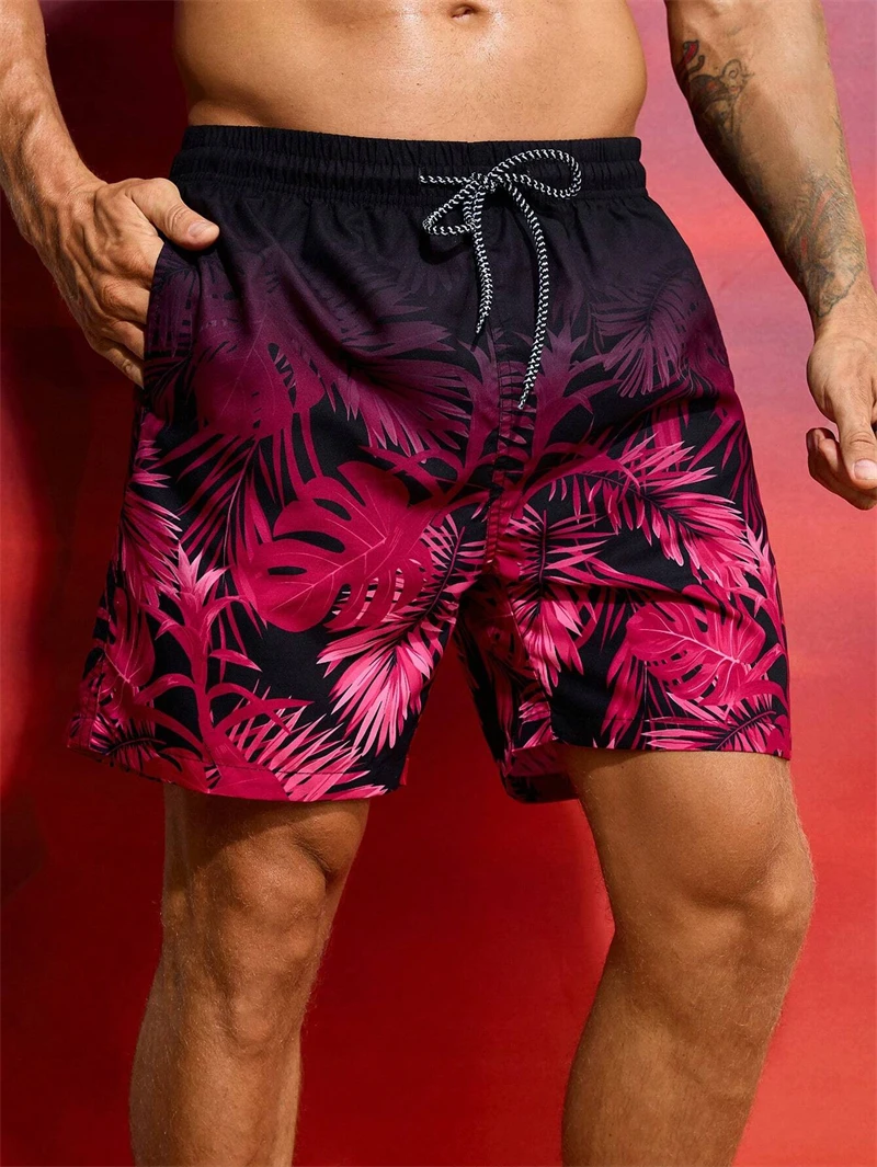 

Fashion Palm Leaves Graphic Beach Shorts For Men Summer Trend Vacation 3D Printed Short Pants Casual Streetwear Swim Trunks