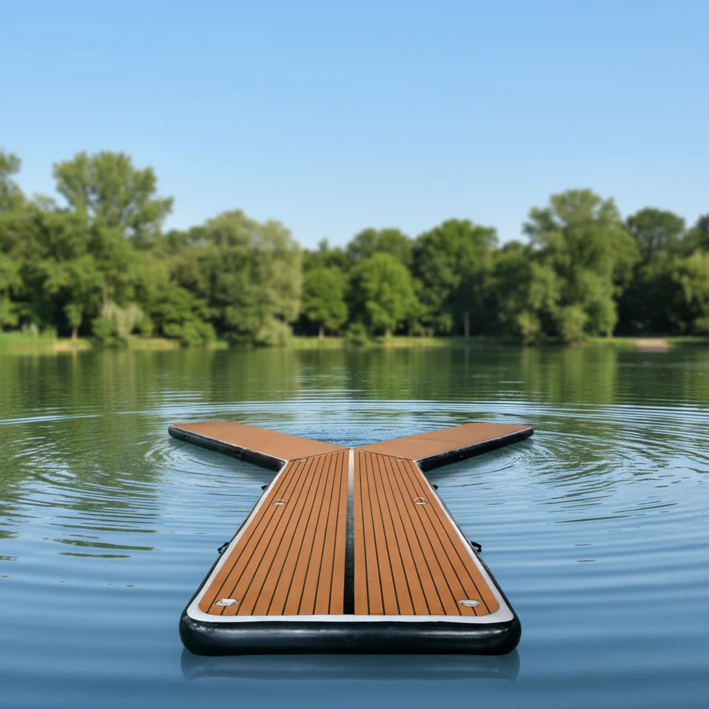 Inflatable Floating Yacht Dock Leisure Island Platform, Inflatable Y Shape Jet Ski Dock Pontoon for Boat Parking