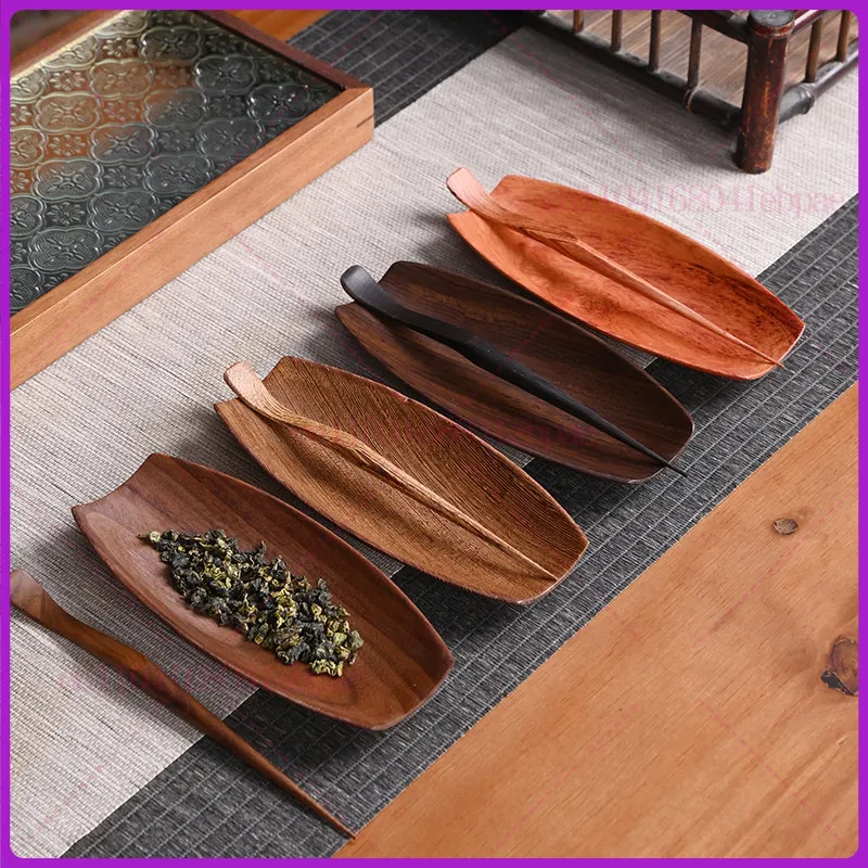 

Лопатка из орехового дерева дзен, черный сандал, контейнер для чайных листьев, лопатка Chahe, аксессуары для домашнего пробуждения чая