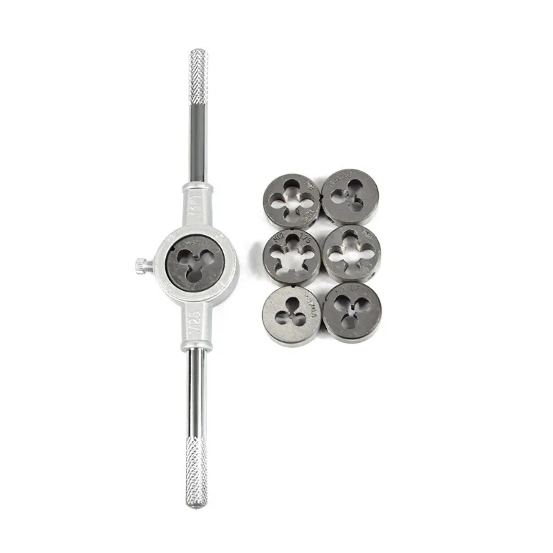 Multifunction Taps Dies Wrench Tap Plate Thread Set Round Metric Wrench Cutting M3- M12 Die Holder Booster Rod Stranded Kit