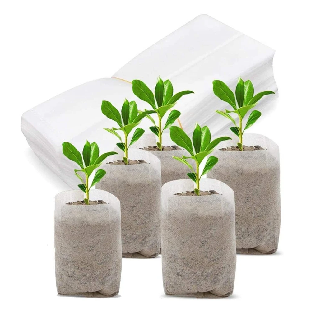 20pcs/50pcs/100pcs biodegradable non-woven seedling bag beauty planting bag transplanting free bag plant shed seedling