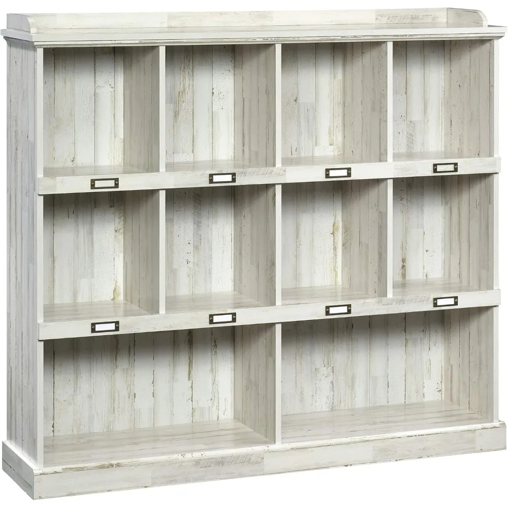 

Bookcase, length: 53.15" x width: 12.13" x height: 47.52", white wood veneer