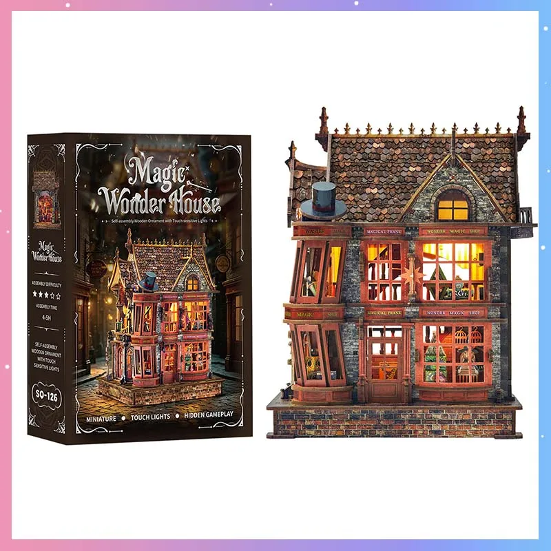 DIY Mininatures Puzzle Toy Magic Wonder House 3D Handmade Assembled Model Building Kits Home Office Decor Gift For Hobbyist