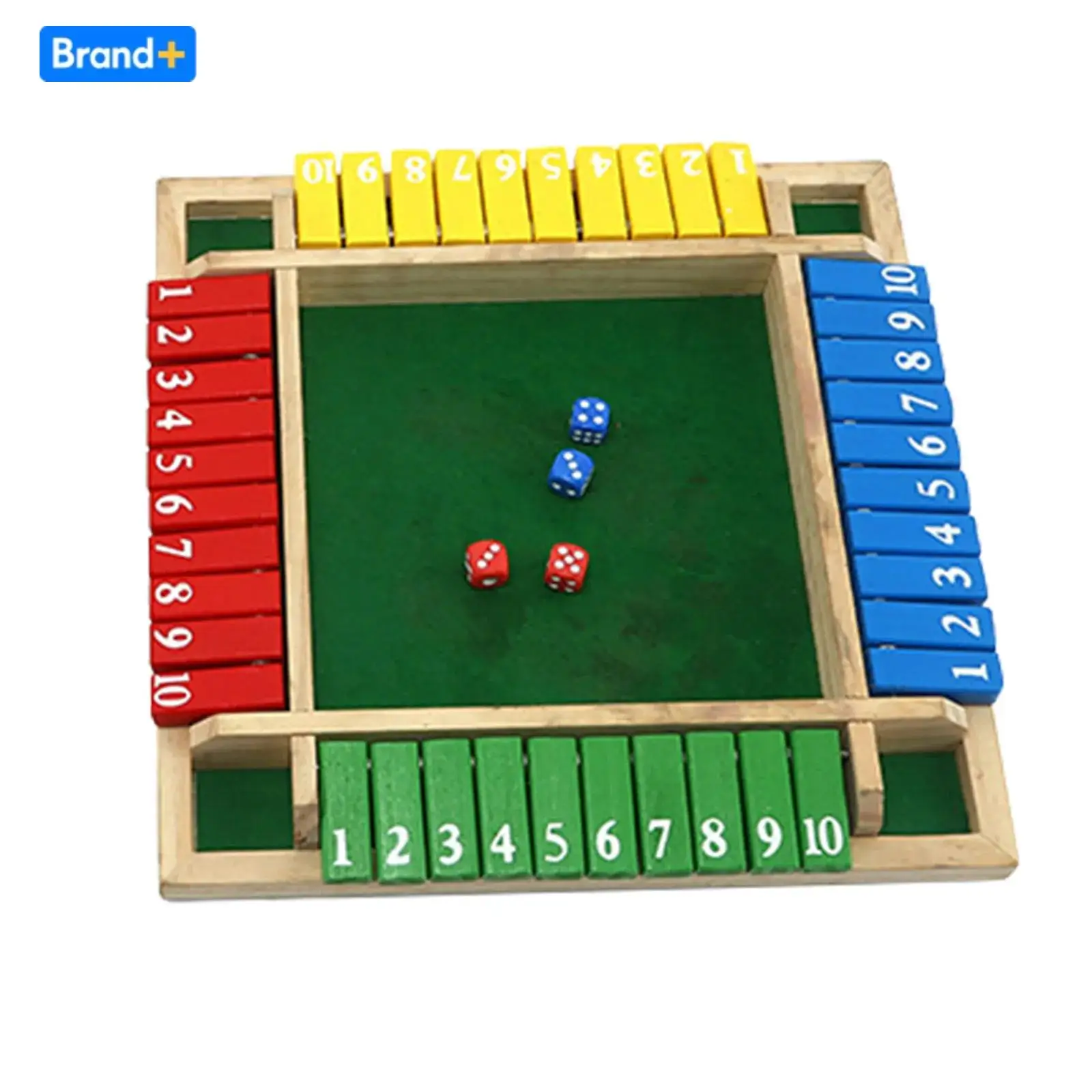 1-4 Players Shut The Box Dice Game, 10 Numbers Traditional Wooden Board Game,Math Skills Game,Family Classics Tabletop Version