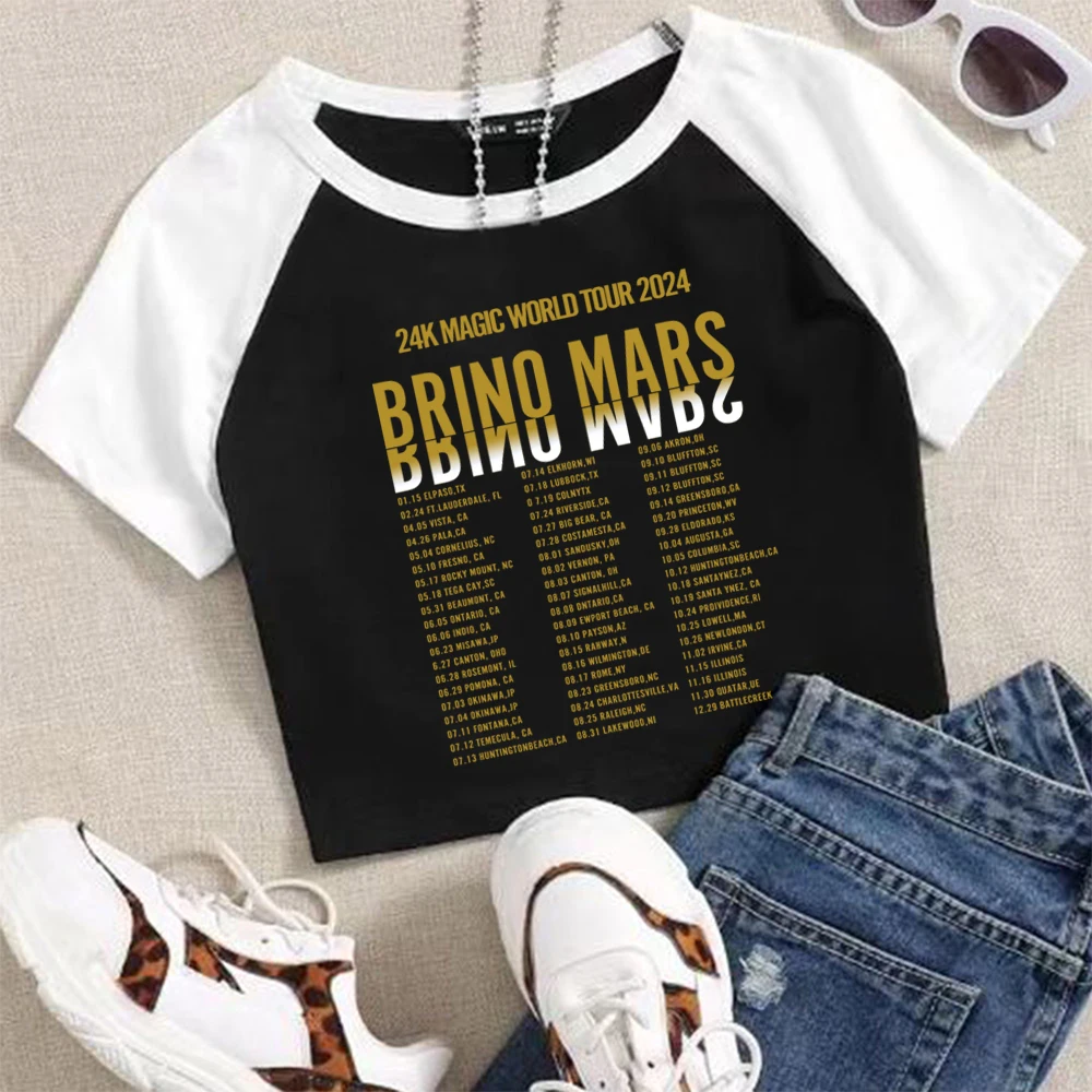 

Кроп-футболка Bruno Mars 24K MAGIC WORLD TOUR 2024