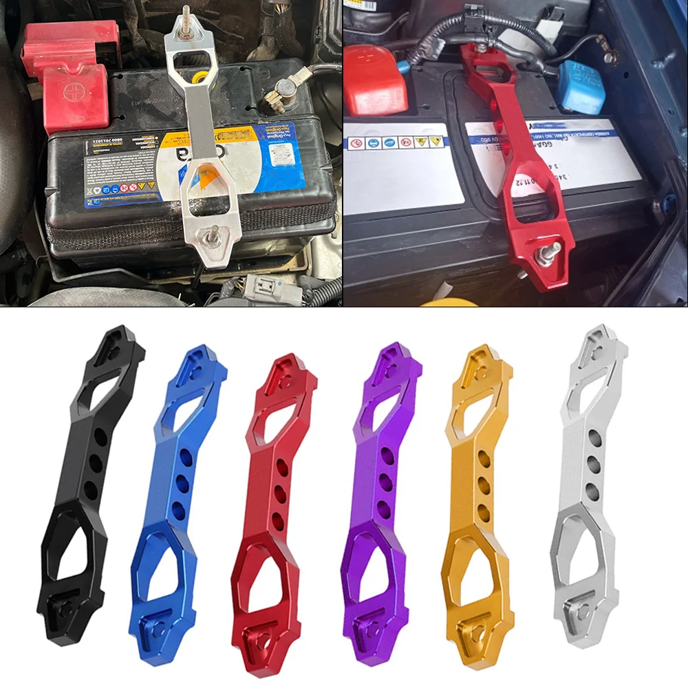 Car Battery Tie Down Mount Bracket Brace Battery Billet Aluminum Fasten Bracket Holder Modification Accessories for Honda Civic