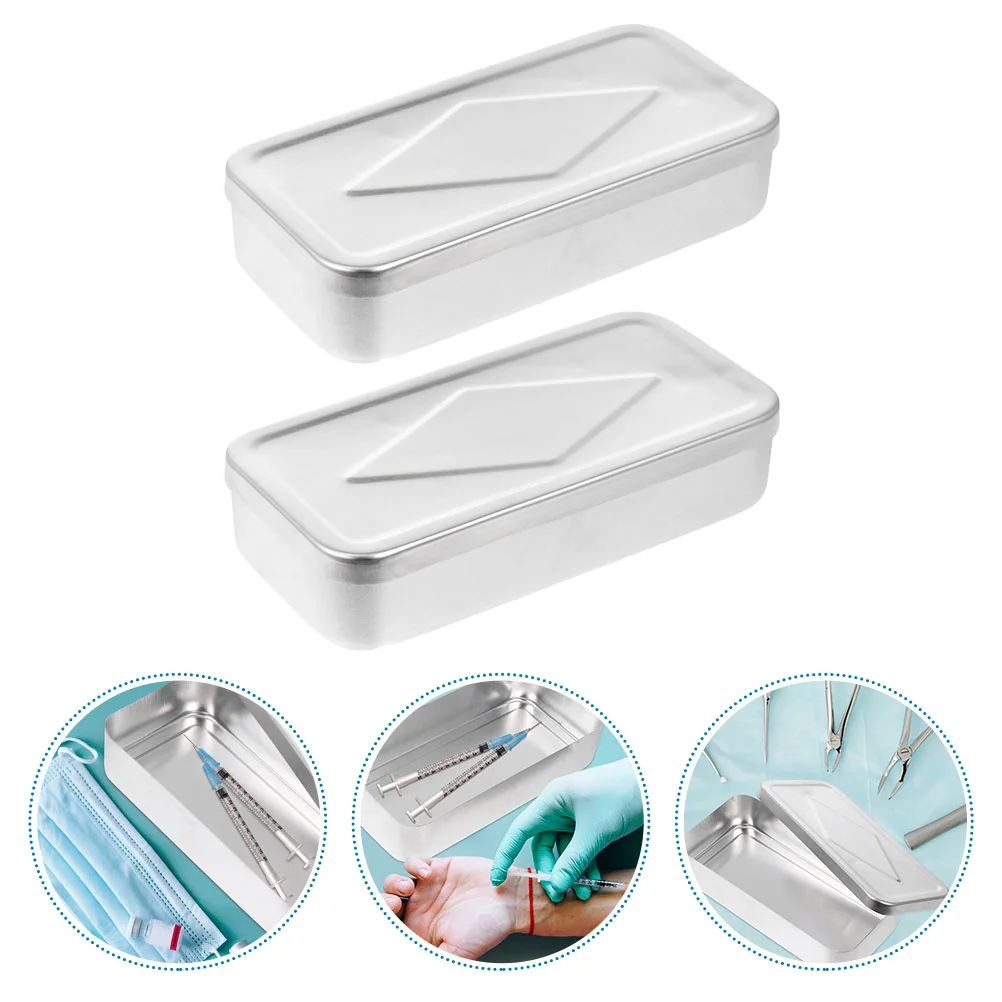 Metal Medical Tray Beauty Needle Syringe Boxes Tool Trays Storage Aluminum Case