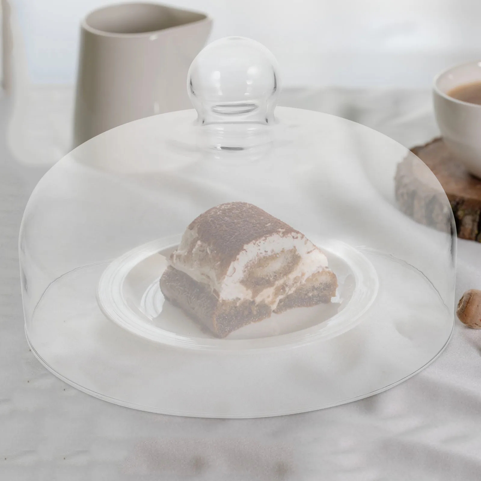 

Comfortable Grip Glass Cake Cover Transparent Food Protector Sturdy Wear-Resistant Practical for Birthday Party Banquet Gift