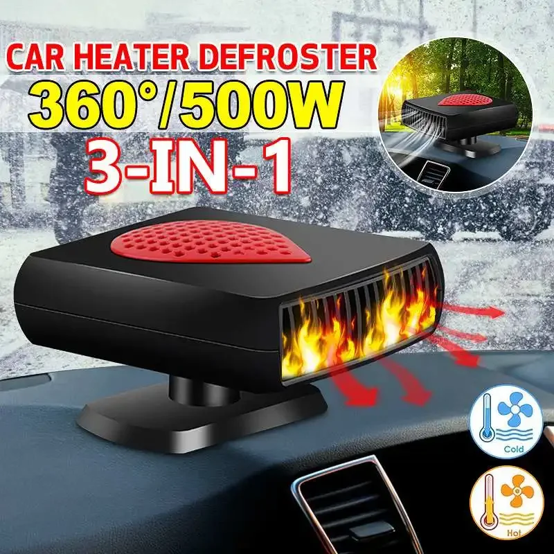 NEW 500W Car Heater 12/24V Electric Heater Glass Defrost Defog Heating Machine for RV, Motorhome Trailer, Trucks, Boats