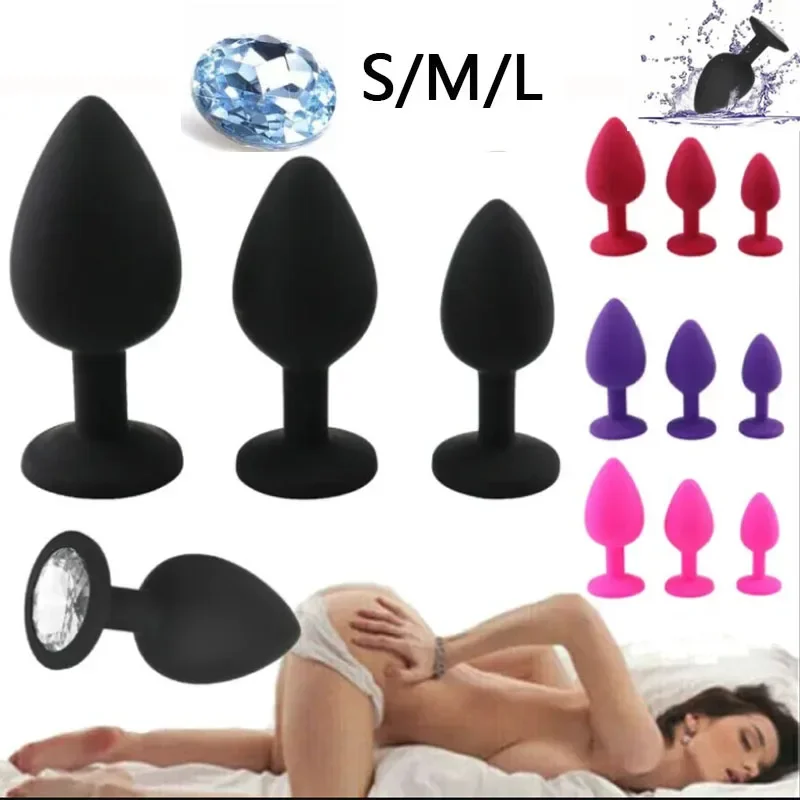 

Silicone Butt plug anal plug unisex sex stopper 3 different size adult products for men/women Anal Trainer for couples sex toys