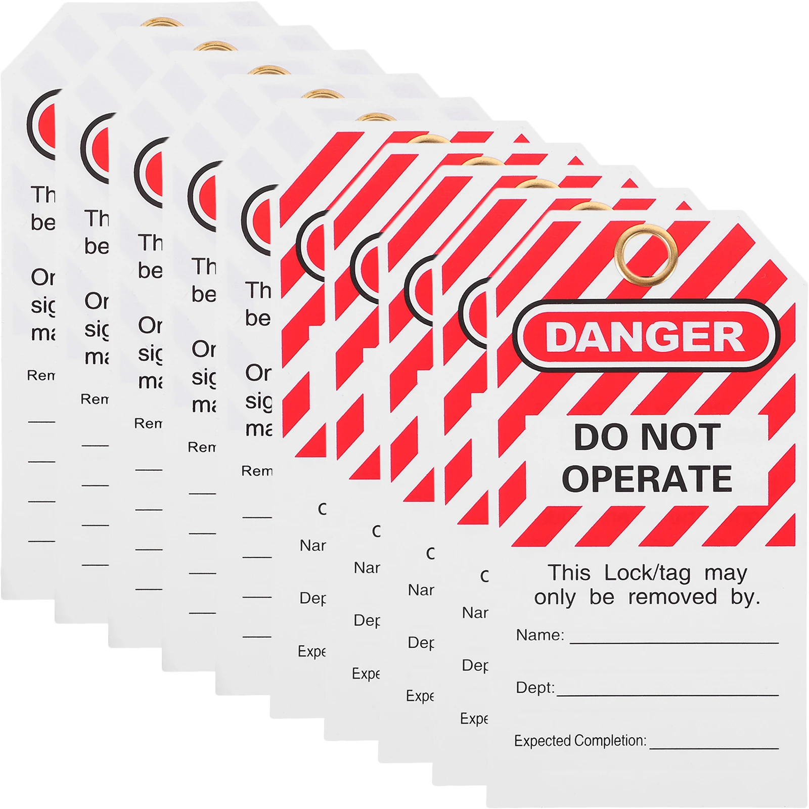 10 قطعة علامات التحذير مشرق واضح النص قفل علامات معلقة لإصلاح المعدات سلامة المصنع لا تشغيل علامات Tagout #3