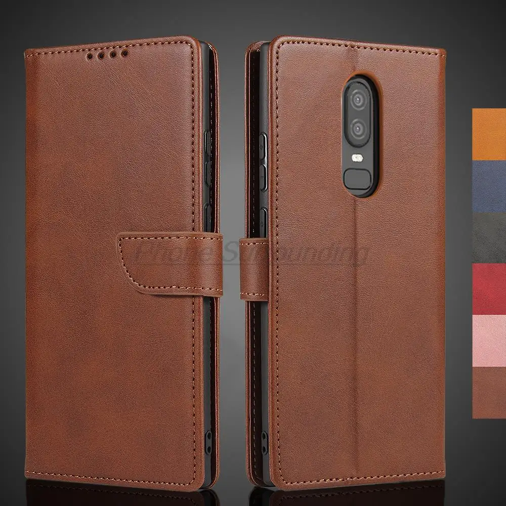 Oneplus 6 Funda tipo billetera con tapa Funda de cuero para Oneplus 6 1 + 6 bolsas de cuero Pu para teléfono funda protectora Fundas Coque