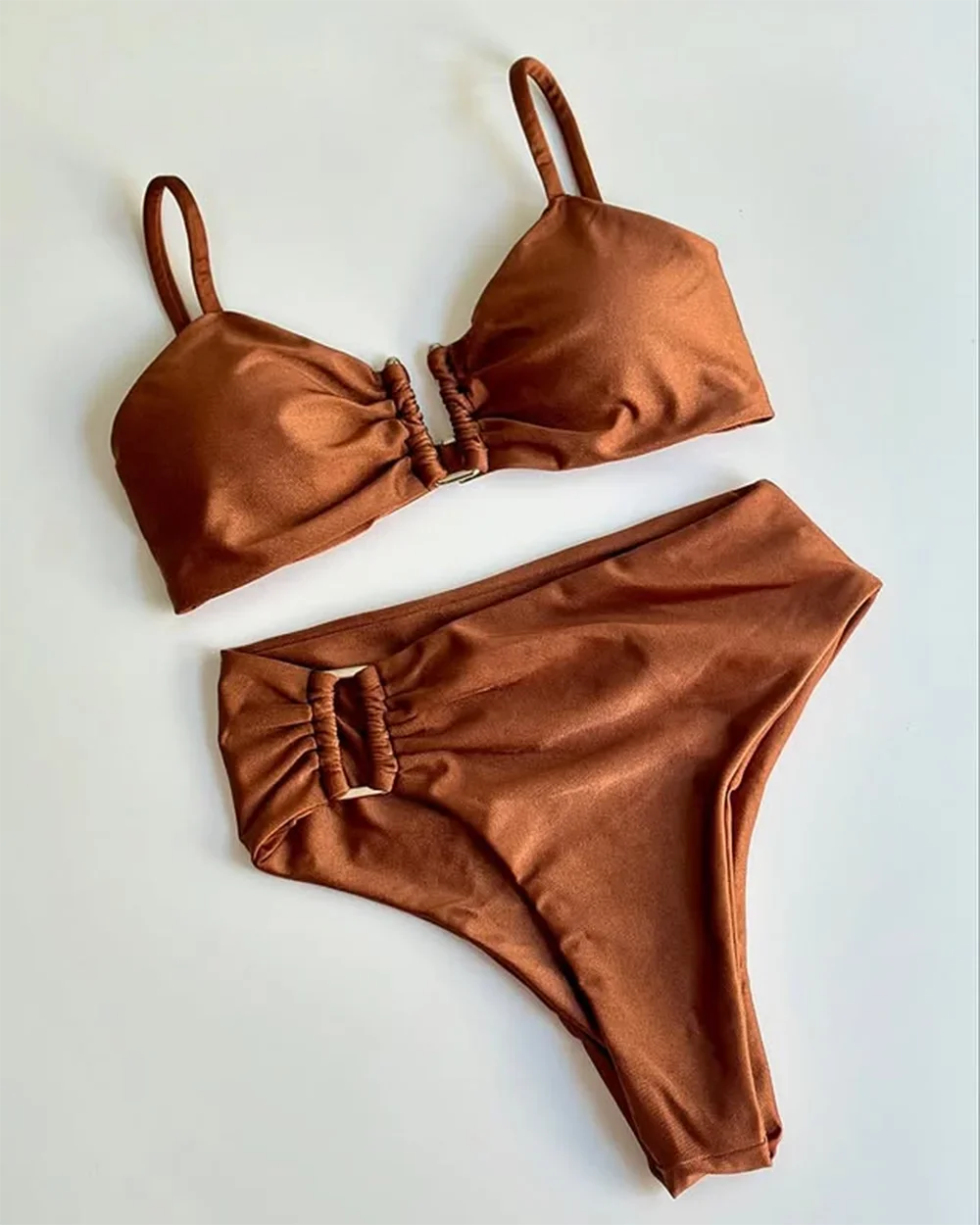 Bandeau Bikini Push Up Women Swimsuits 2025 Sexy Female Swimwear Brazilian Bikini Set Thong Biquini Swim Suits Solid Beachwear