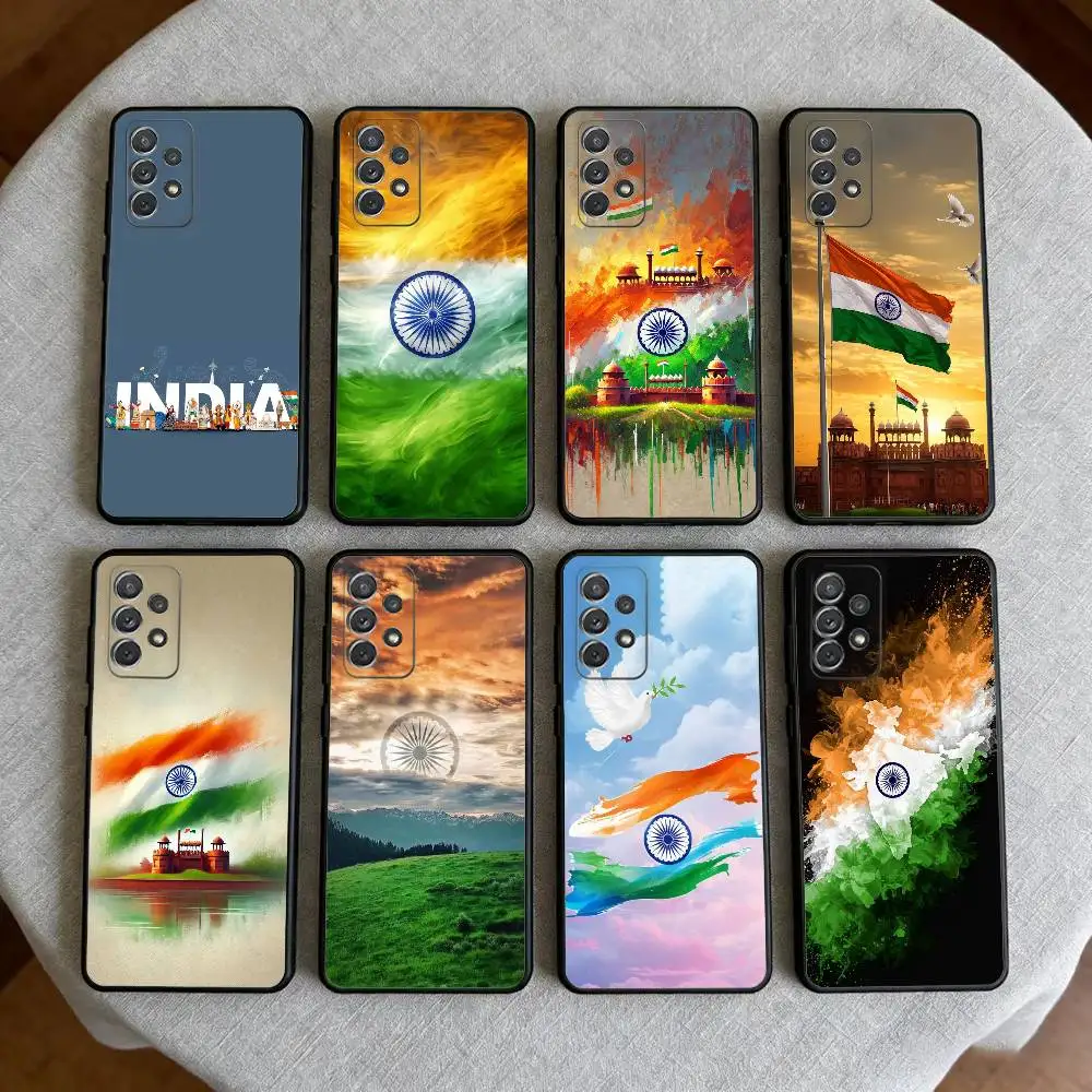 

Hot I-Indian F-Fla Phone Case For Samsung Galaxy A73,A72,A71,A70,A53,A52,A51,Soft Silicone Black Cover