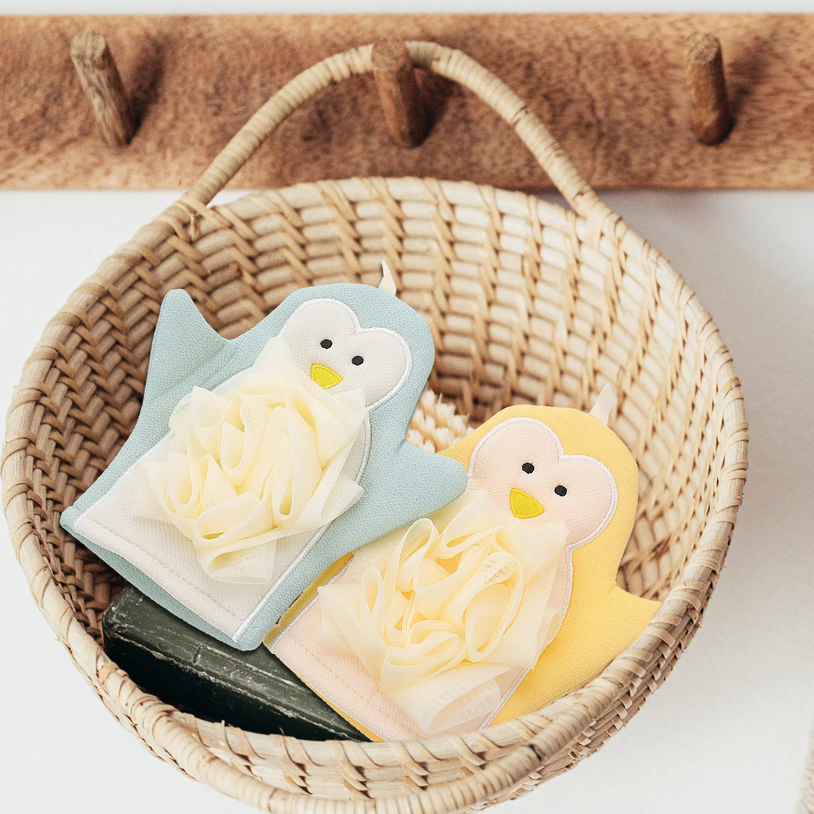 2Pcs Bathing Towels Rich Foaming Scrubbing Gloves Elastic Sleeve Comfortable Skin Exfoliating Showering Gloves Body Cleaning