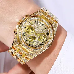 Diamond Women Watches Gold Watch Ladies Wrist Watches Luxury Brand Rhinestone Womens Bracelet Watches Female Relogio