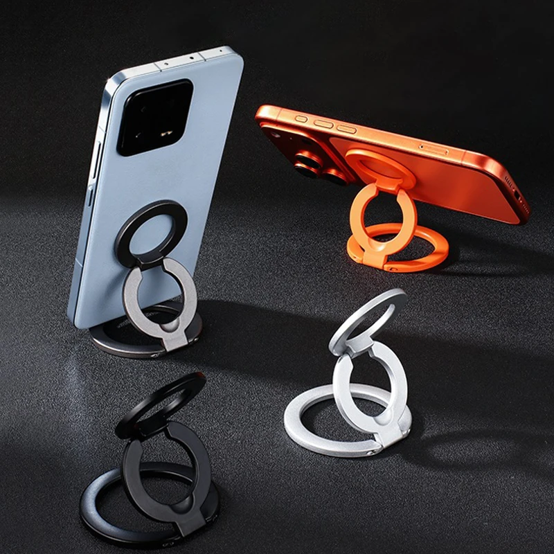 

Cellphone Double-sided Strong Magnetic Holder for Magsafe Desktop 360 Degree Rotation Finger Ring Stand for iPhone 17 16 Samsung