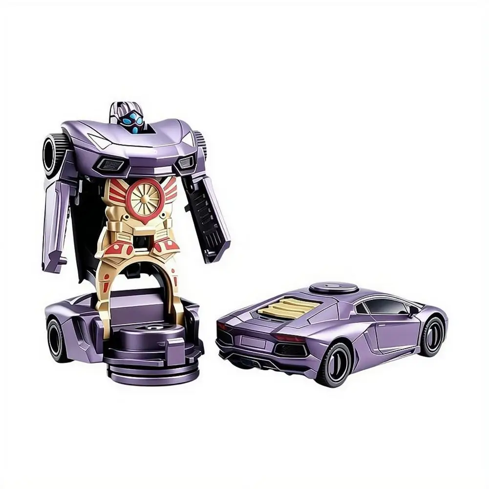 2 In 1 Transforming Car Robot Fidget Spinner Toy Stress Relief Decompression Finger Spinning Toy Mini Car Transform Vehicle Gift