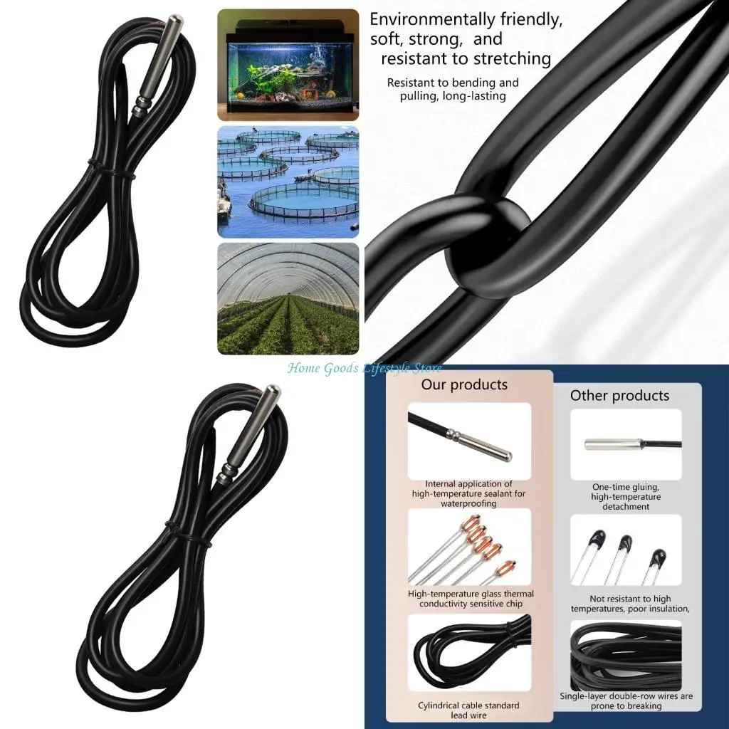 

E74E Точный водонепроницаемый датчик температуры с термистором и силиконовым кабелем, универсальный для использования в