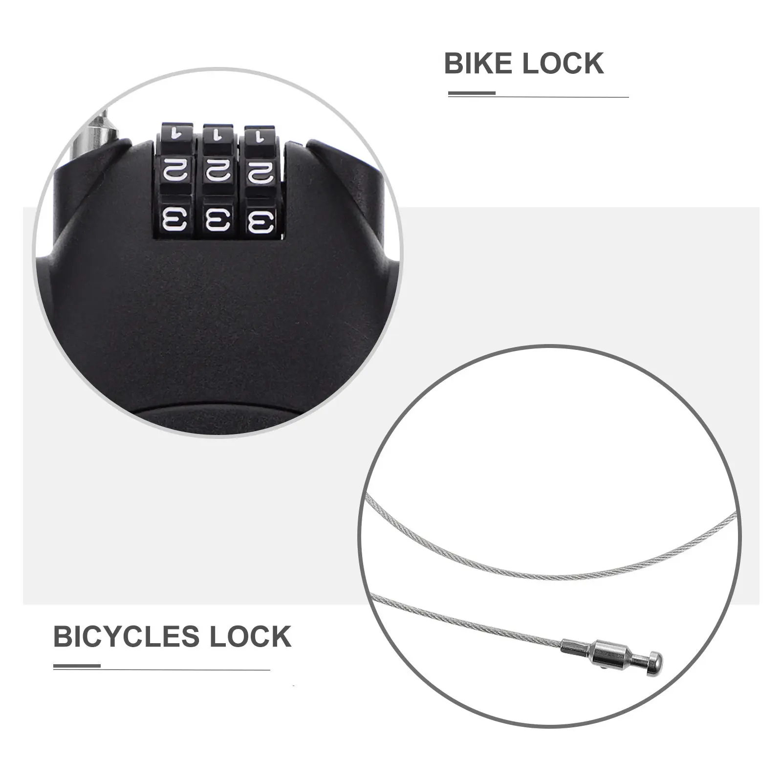 

Bike Lock Cable Steel Wire Anti Theft Bicycles Waterproof Extendable Password Lock for MotorcycleHelmet Black Child
