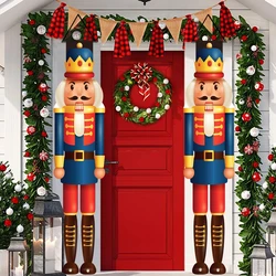 Christmas Nutcracker Shaped Door Couplet Navidad Natal Noel Wall Hanging Marry Christmas Decorations For Home 2024 New Year 2025