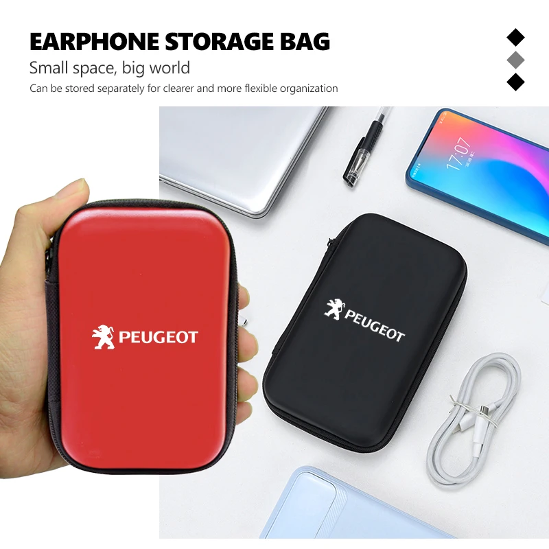 شعار سيارة سماعة صندوق منظم إيفا سستة سماعة حقيبة للتخزين اكسسوارات لبيجو 307 106 206 308 208 407 508 406 207 607 #1