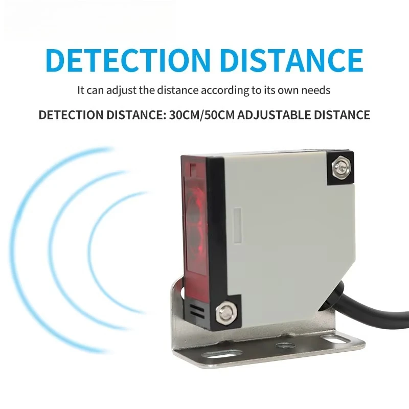 3pcs E3JK-5D Inductive Photoelectric Sensor Diffuse Reflection Flame Retardant Shell Detection Range 5M Switches