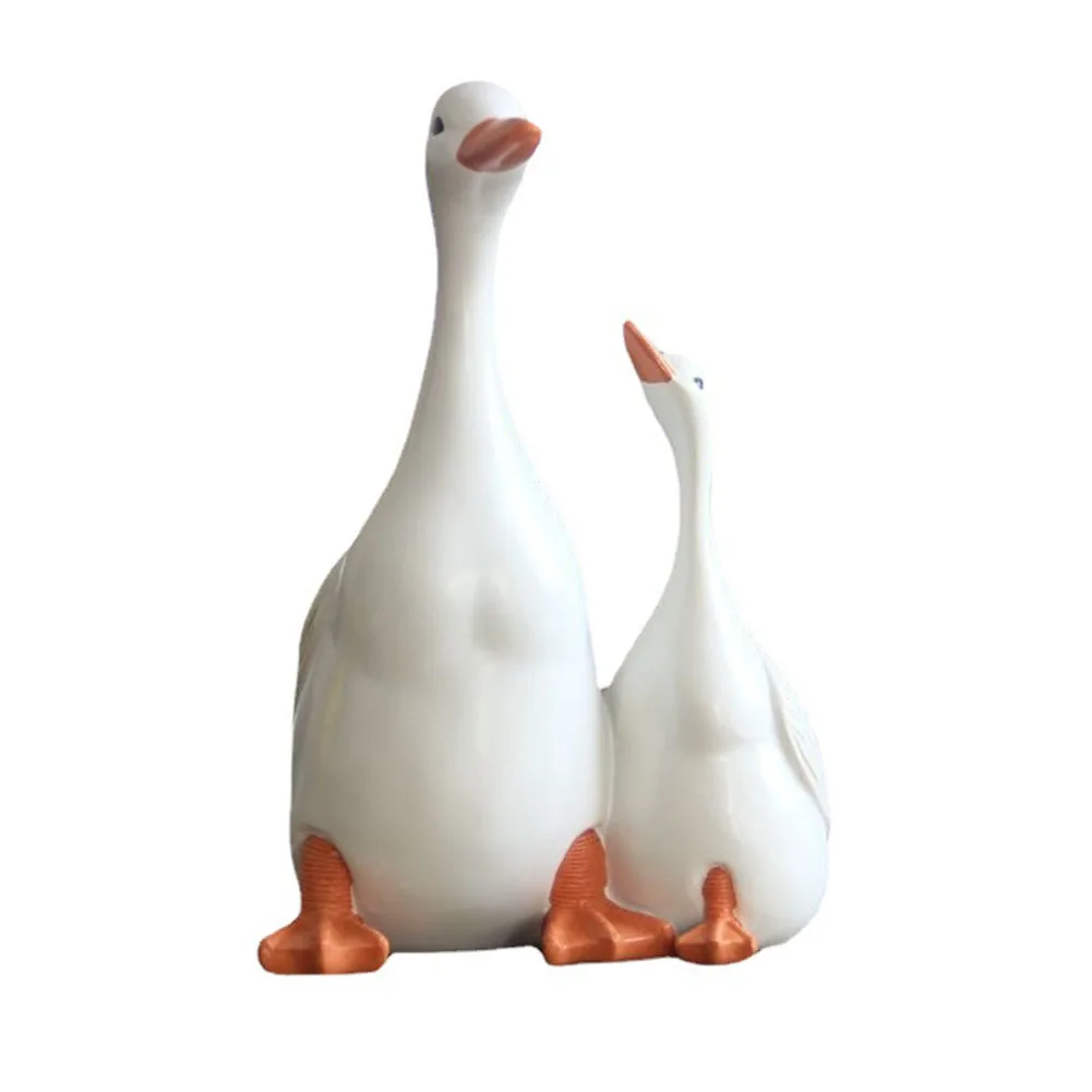 Pond Decoration Color White Artificial Duck Ornament Easy Maintenance Indoor Outdoor Use Intricate Detail Design