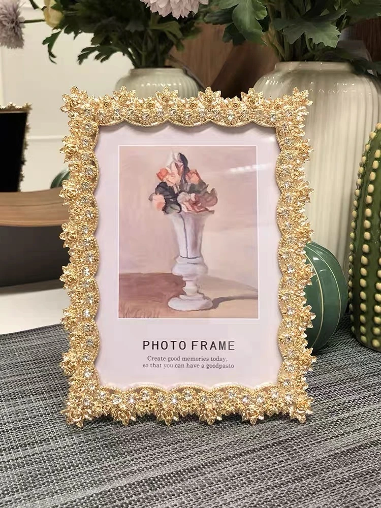 4/6/7 Inch Simple Modern Metal With Crytal Photo Frame