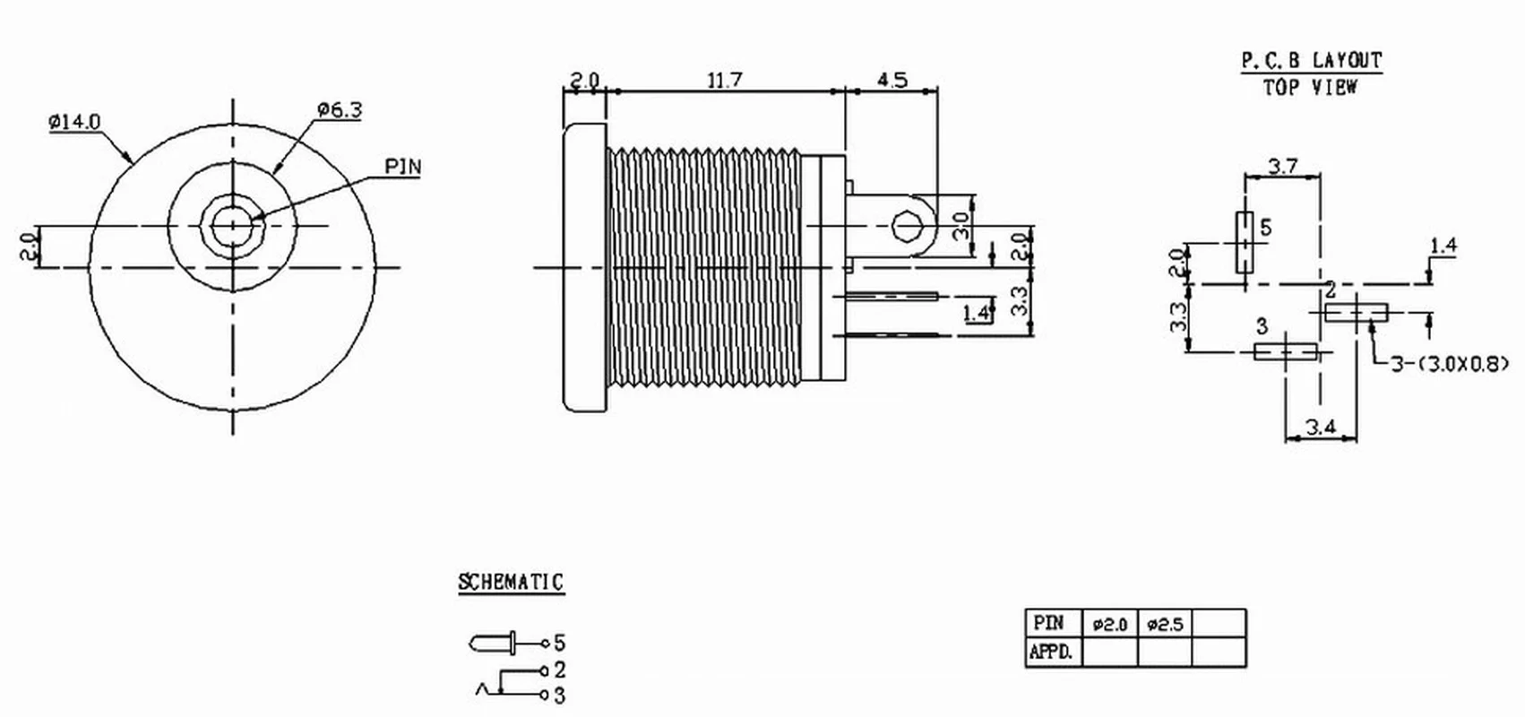 2 Pçs/set com Porca DC-022 DC Cabeça 5.5 milímetros de Diâmetro Interno Interior Da Agulha 2.1 milímetros Tomada de Energia DC 5.5-2.1mm