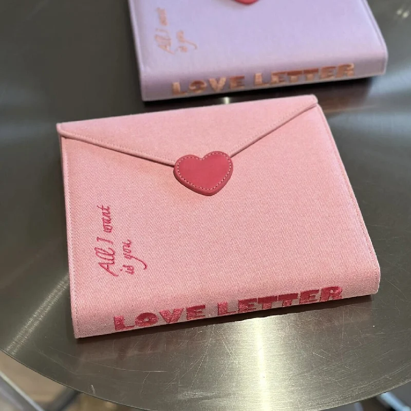 Immagine 6: Album per Carte A5 a 4 Tasche, Copertina in Denim Rosa con Chiusura Magnetica, Raccoglitore per Fotocard da 3 Pollici per Ragazze