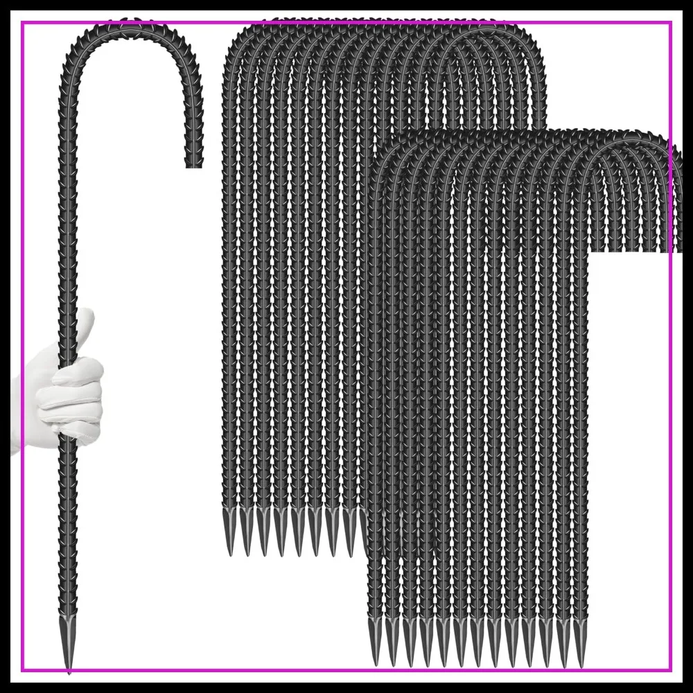 

27 Pcs 16-Inch Galvanized Steel J Shape Ground Stakes, Heavy Duty Anchors for Tents, Fences & Trampolines