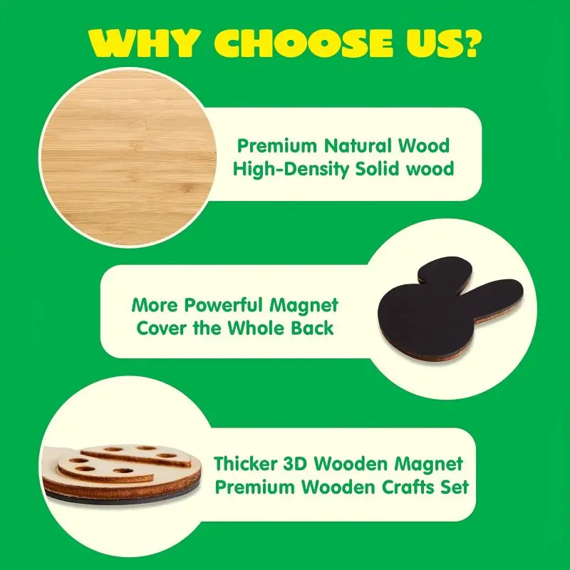 Pasen DIY Kit 12-delige houten koelkastmagneetset handwerk voor verjaardagsfeestjes decoratief schilderen unisex cadeau