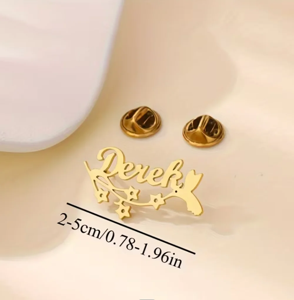 بروش مزيج بتلات الاسم المخصص مع إبر سبايك رائعة لأسلوب أكثر أنيقة كهدية #4