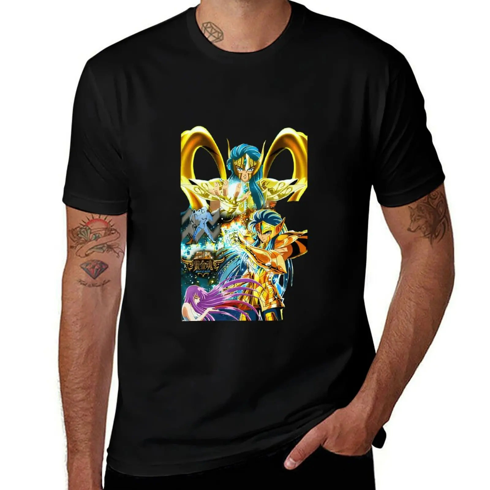 

Statement 100% Organic Cotton T-Shirt Teen Beach Oversized Soft Saint Seiya Gold Saint Knights of the Zodiac Aquarius Camus