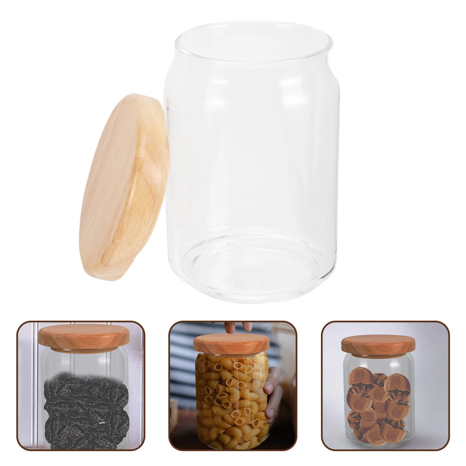 

Coffee Bean Storage Jar Glass Canister with Lid Container Airtight Sealed Grain Jars Food Containers Lids