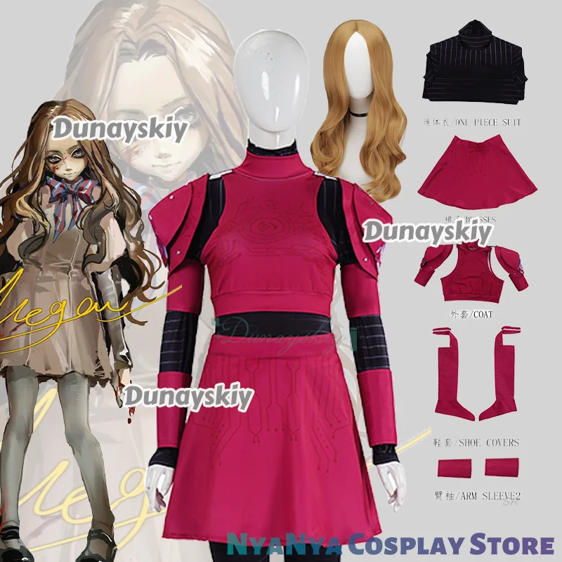 

M3GAN 2,0 Меган Косплей Костюм Униформа Платье Комплект Робот Девушка Для Хэллоуина Карнавальное Платье Девушки Женщины Красный Боевой Костюм