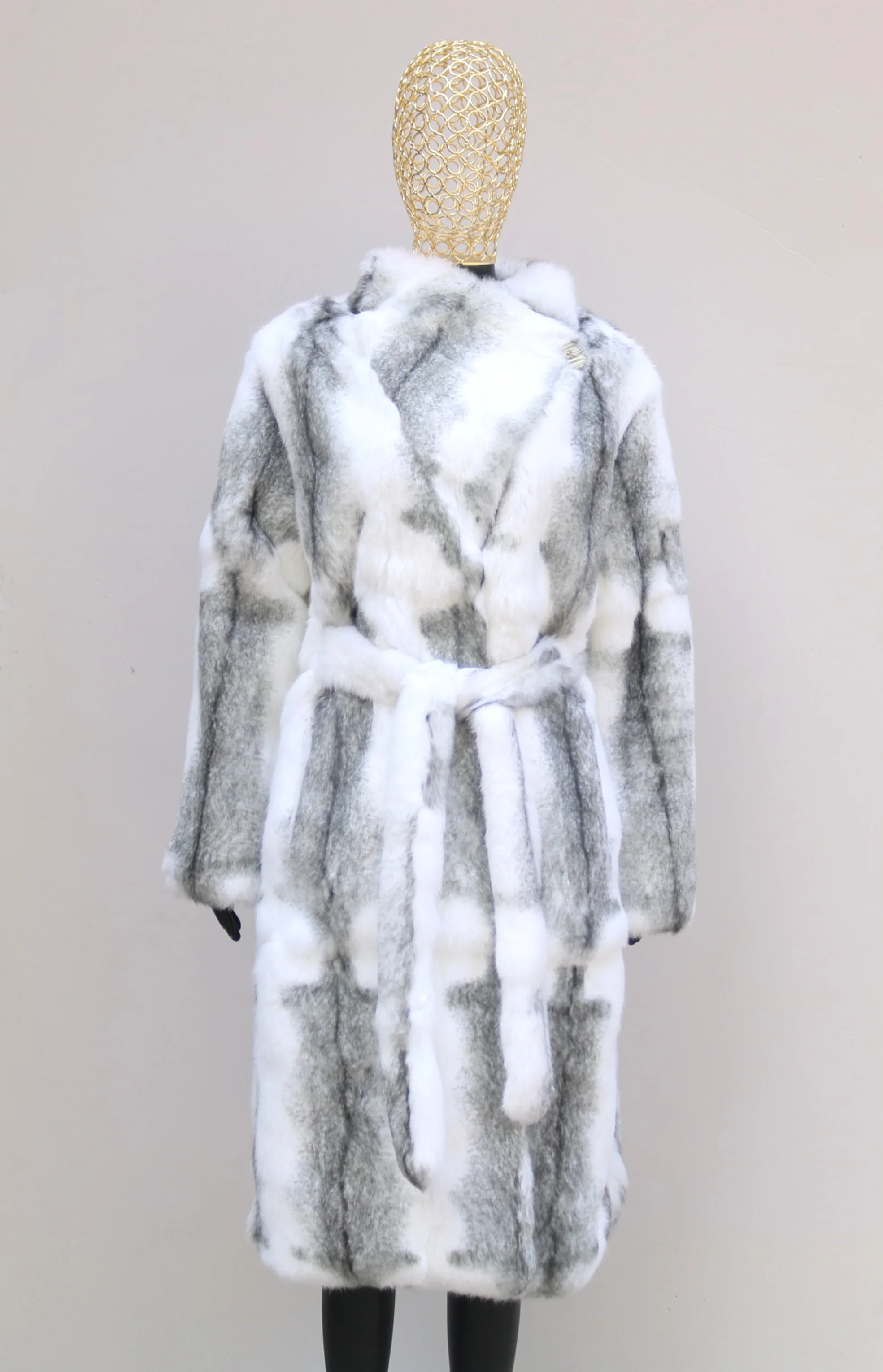 여성 진짜 토끼 모피 코트 긴 겨울 자켓 턴 다운 칼라 긴 소매 패션 따뜻한 streetwear 모피 오버 코트