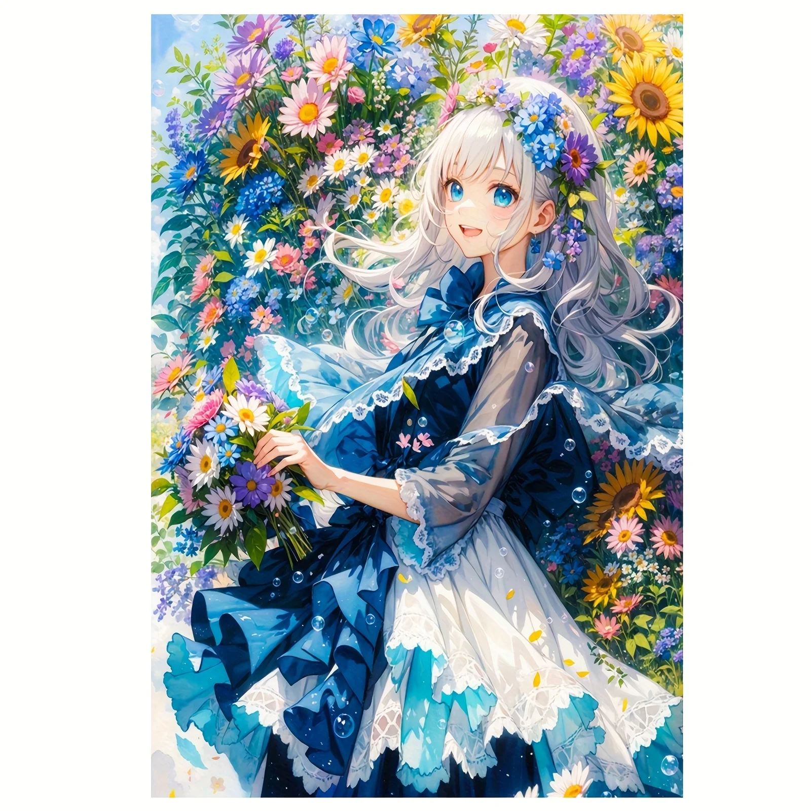 

Lovely Flower Girl 500/1000/1200/2000 PCS Jigsaw Puzzles Family Activity Games for Gameroom Bedroom Home Decor