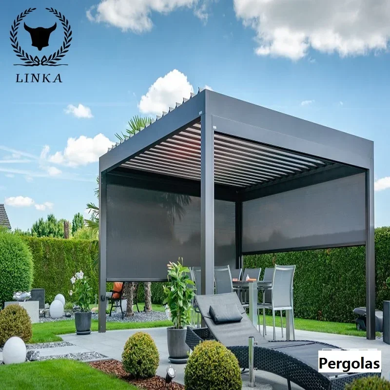 

Outdoor Garden Pergola 3x3m 4x3m 5x5m 6x5m Customed Motorized Electric pergolas used for outdoor garden sunshed