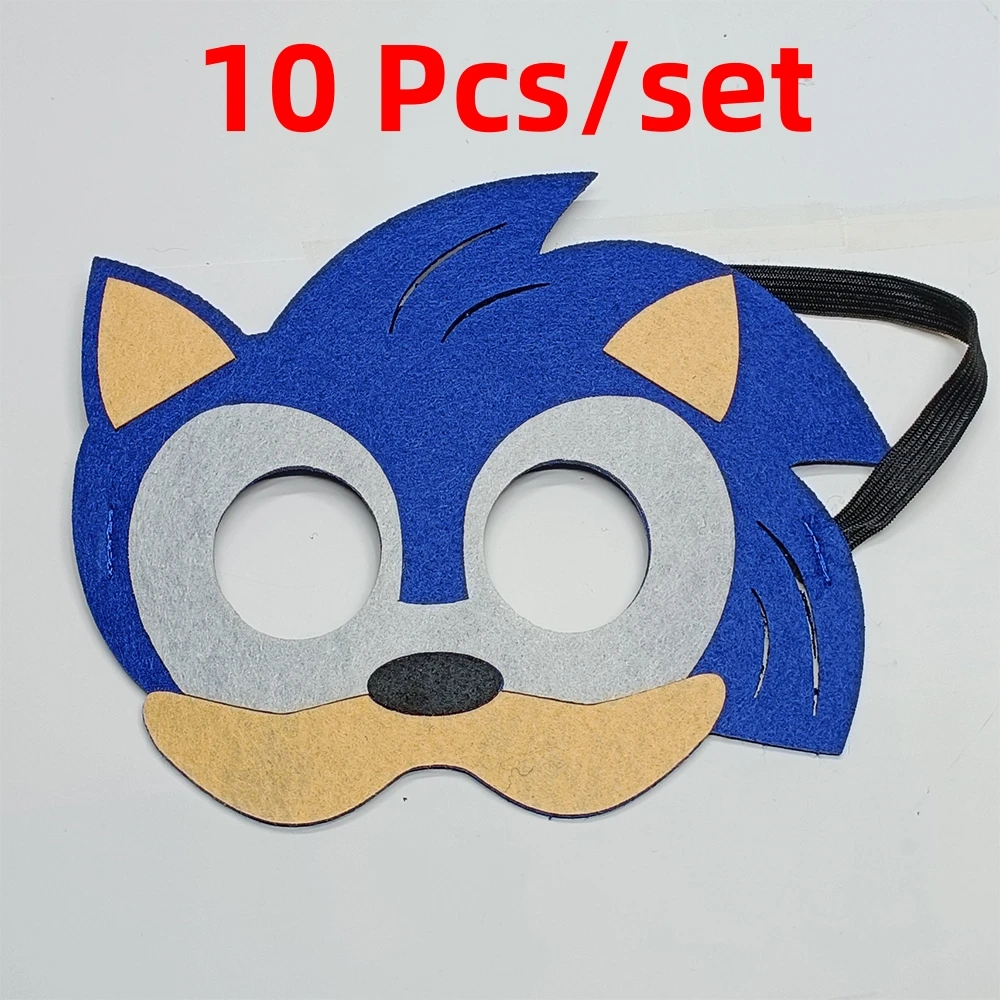 10 Pcs/Set Sonic the Hedgehog Halloween Masks Cosplay Mask Christmas Gifts Birthday Party Dress Up Costume For Kids Children