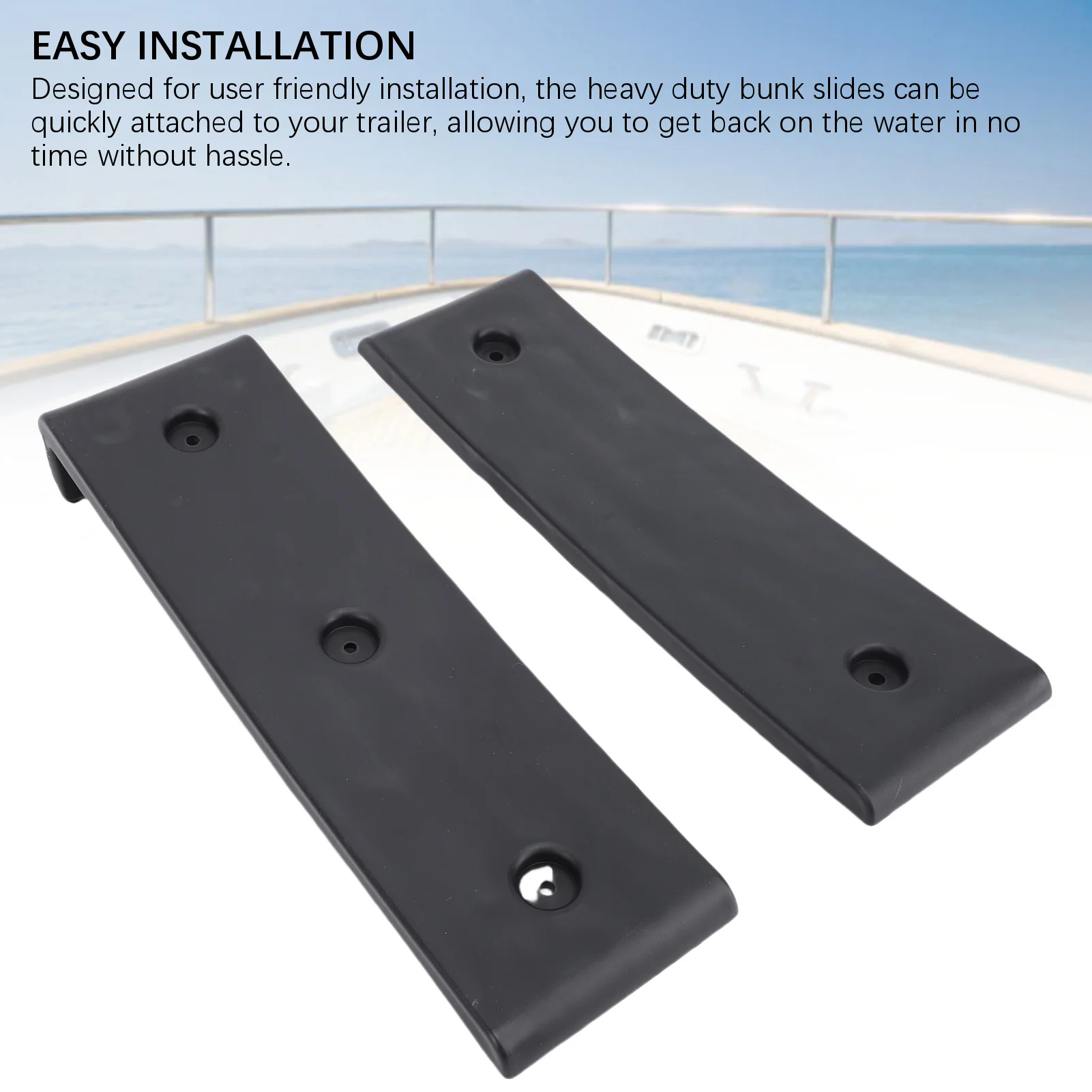 10 Piece Black Boat Trailer Bunk Slides Pads Easier Launching Loading 3 X 10in Reduces Friction for Almost Any Bunk Trailer