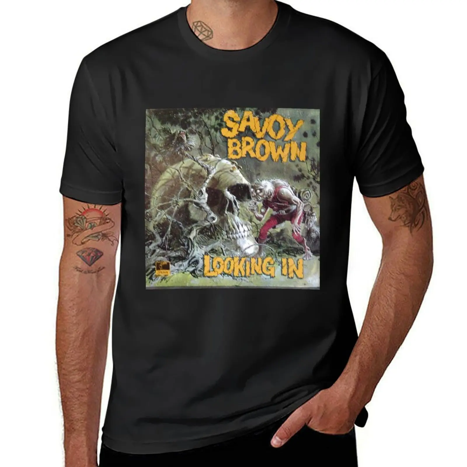 

Savoy Brown Looking In T-Shirt plain heavyweights quick-drying vintage clothes for men